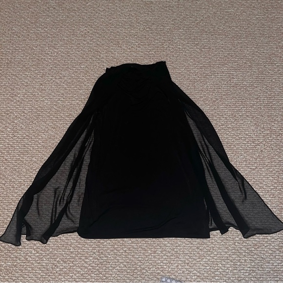 Black Sleeveless Top with Sheer Panels - Picture 4 of 5